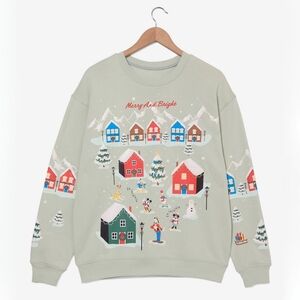 Disney Mickey & Friends Holiday Scene Women's Crewneck Sweater